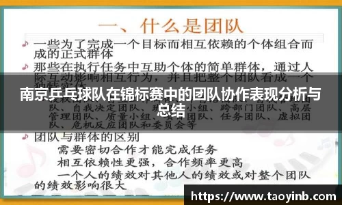 南京乒乓球队在锦标赛中的团队协作表现分析与总结